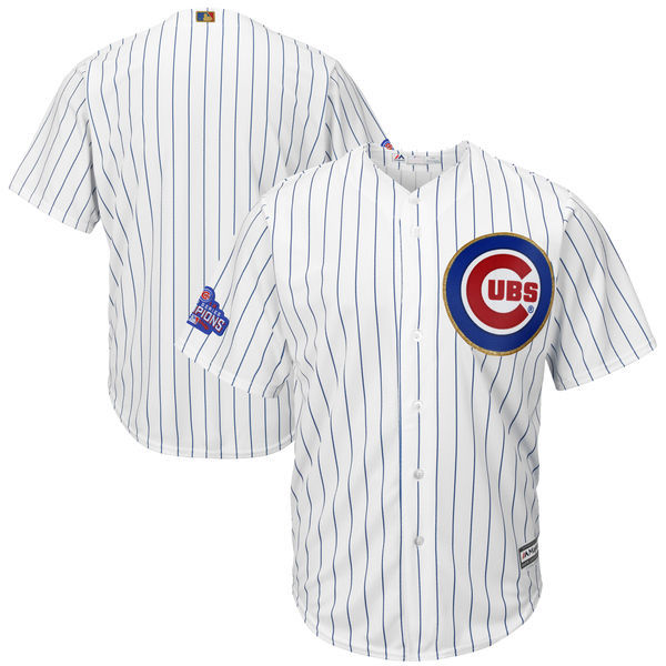 Youth 2017 MLB Chicago Cubs Blank CUBS White Gold Program Jersey->->Youth Jersey